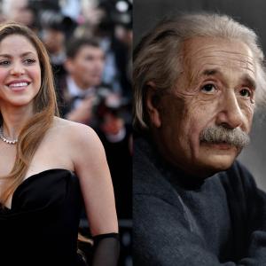 Shakira a la izquierda y Albert Einstein a la derecha 