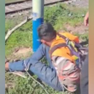 El hombre herido tras los hechos. 