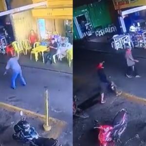 Video de hombre atacando a un vendedor de cilantro