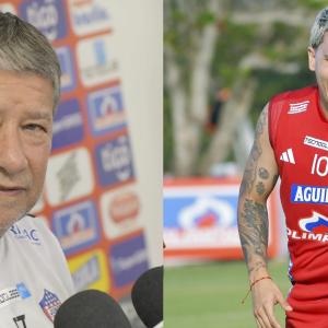 A la izquierda Hernán Darío Gómez, entrenador de Junior; y a la derecha Juan Fernando Quintero, el 10 del equipo 'rojiblanco'