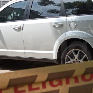 La camioneta baleada fue interceptada cuando el conductor se detuvo en una señal de pare