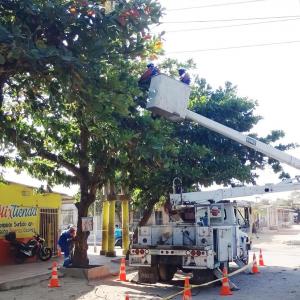 Aspecto de los trabajos de Air-e en uno de los barrios de Barranquilla