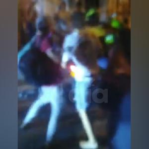 Aspecto de la violenta 'paloterapia'.