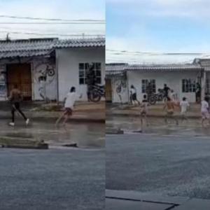 Aspecto del enfrentamiento entre la comunidad