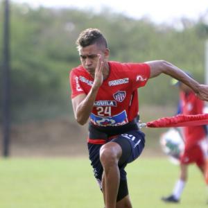 Víctor Cantillo durante una jornada de entrenamiento en la sede deportiva del Junior