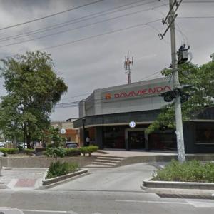 Sede del banco Davivienda donde se presentó el taquillazo