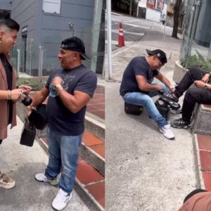 Lucho Díaz junto al influencer Sebastián Moreno