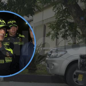 Fachada de la vivienda en la que fue cometido el crimen y el coronel Jorge Urquijo desde el lugar de los hechos