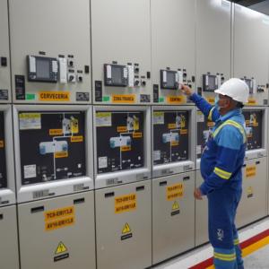 Trabajos de Air-e en el interior de una de sus plantas