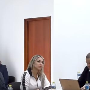 Nicolás Petro y Day Vásquez en el búnker de la Fiscalía.