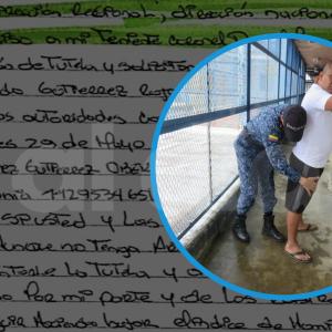 El Negro Ober y un fragmento de una de las cartas escritas en prisión