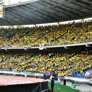 La fiesta en el estadio Metropolitano durante uno de los juegos de la selección Colombia