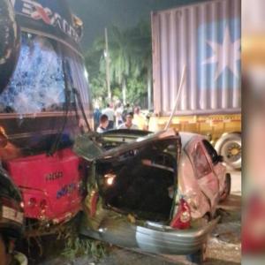 Aspecto del accidente registrado en la noche de este miércoles