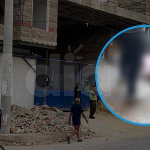 Escena en la que tuvo lugar el hecho y el cuerpo sin vida de la víctima. Foto censurada para no herir susceptibilidades