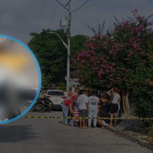 Escena del hecho y la imagen de uno de los occisos, cubierta para no herir sensibilidades