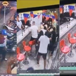 Capturas de pantalla del arribo de los delincuentes, en hechos captados por cámaras de seguridad 