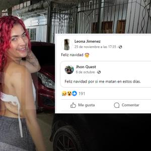 La joven y el mensaje publicado en sus redes sociales. 