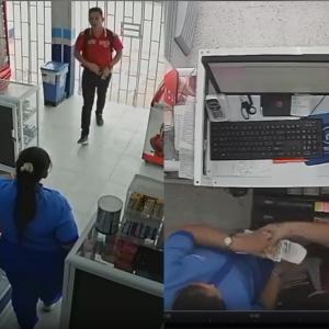 Los momentos del robo captados por una cámara de seguridad del sector