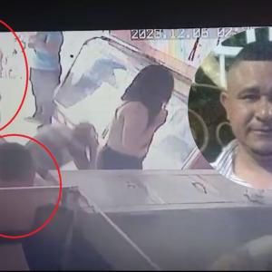 Cámara de seguridad del momento del enfrentamiento