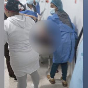 Lugar donde es atendido el hombre herido