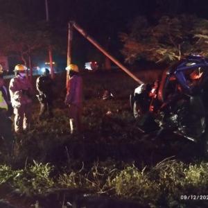 Lugar del accidente registrado esta madrugada