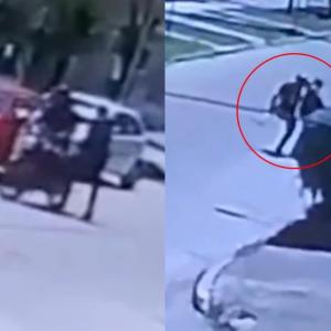 Momento en que se le cae la pierna al sujeto