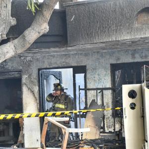 La casa quedó calcinada como consecuencia de las llamas