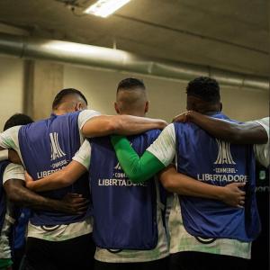 Atlético Nacional en la previa al partido que los eliminó de la Copa Libertadores
