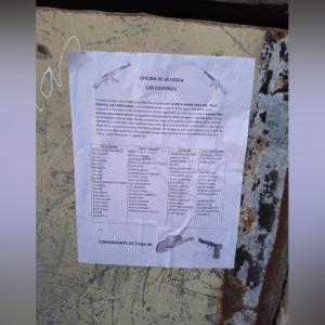 El panfleto divulgado en las últimas horas