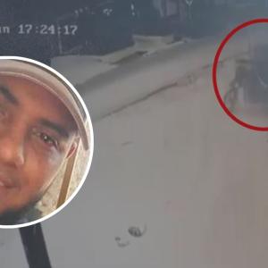 El joven víctima de los hechos y la grabación de una cámara de seguridad