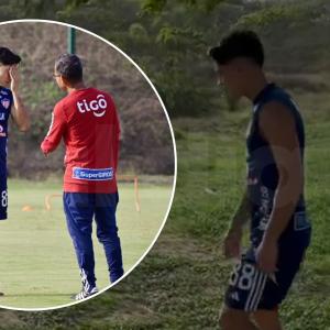 Bryan Castrillón en el entrenamiento de este viernes 17 de mayo