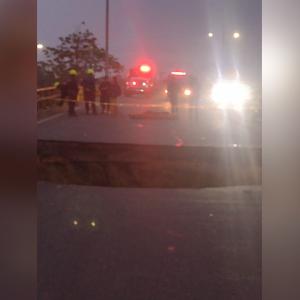 Segundos posteriores al momento del colapso en parte del puente