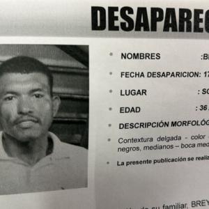 el hombre desaparecido y la circular con la que se le busca