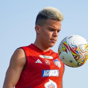 Wálmer Pacheco durante un entrenamiento con el equipo barranquillero