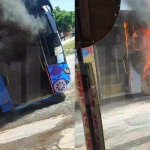El bus en llamas
