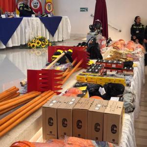 Algunas de las herramientas entregadas a la Defensa Civil.