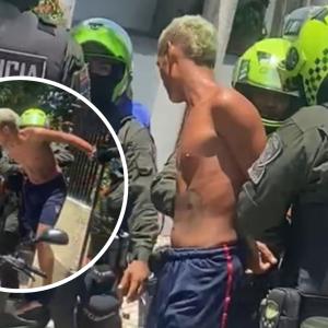 Momento en que el sujeto fue detenido por las autoridades