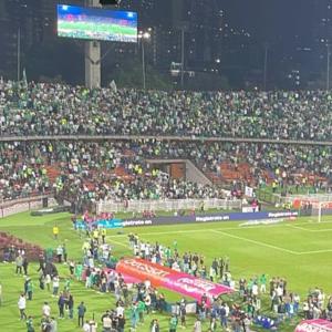 Momento en que se desarrolló el enfrentamiento en las gradas del Atanasio Girardot. 