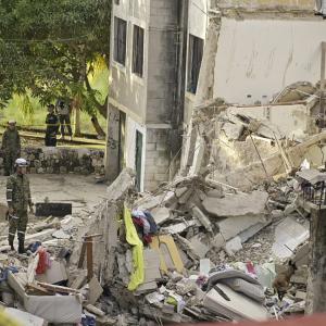 Edificio tras la falla en su estructura