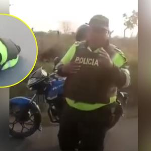 Policía noqueado en Soledad.