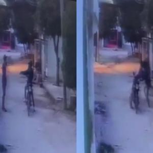 Cámara de seguridad que captó robo frustrado en Santa Marta.