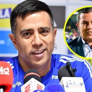 César Farías y el periodista José Hugo Illera.