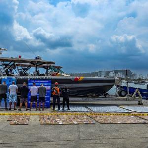Droga incautada en el Caribe.