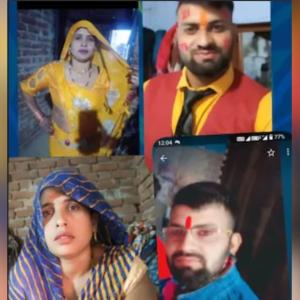 El novio y su suegra, arriba, y los comprometidos, abajo.