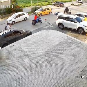 Cámara que captó tiroteo en Villa Santos.