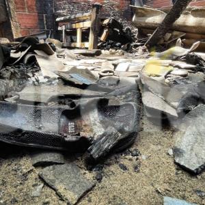 Casa que sufrió incendio en Los Cedros.