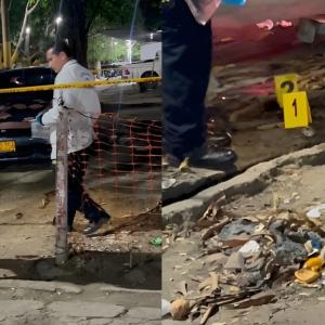 Escena de crimen en el barrio Los Pinos.