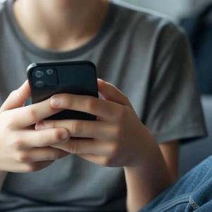 Imagen con referencia a adolescente usando un celular.