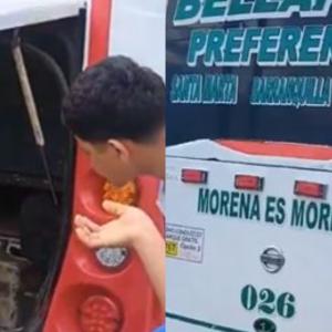 Bus en el que pasajeros sufrieron un robo en Tasajera.