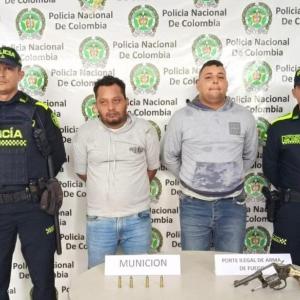 Dos presuntos ladrones de banco en Puerto Colombia.